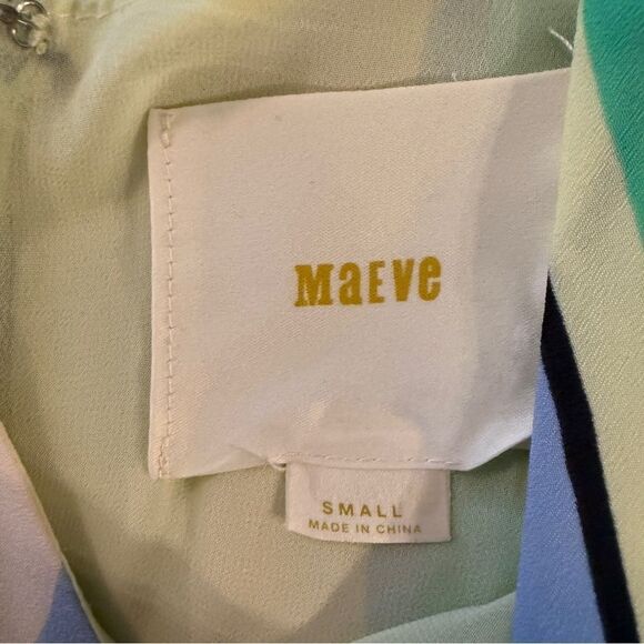 Anthropologie Maeve Abstracted Geometric Colorblock Maxi Slip Dress - Picture 3 of 6